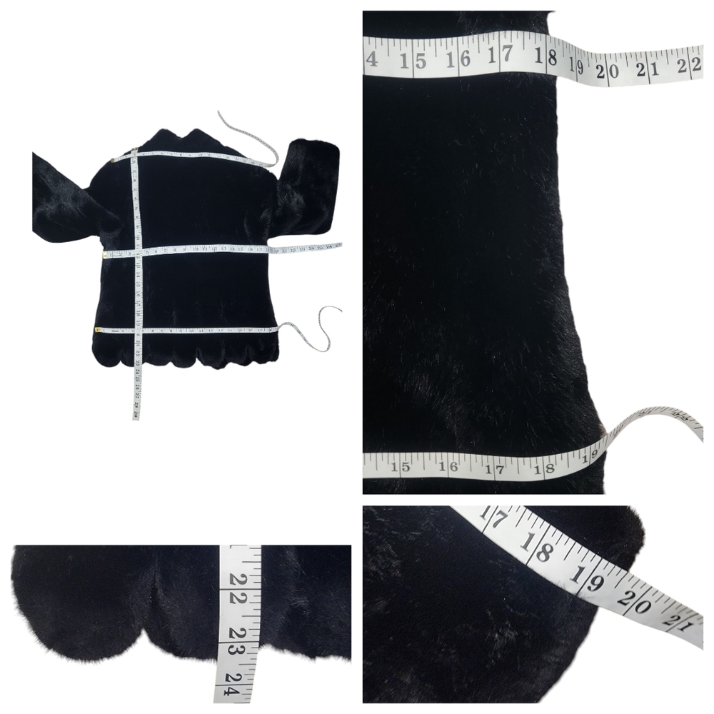 Vintage Xcentrix Women's Faux Fur Coat Black Formal Cropped Winter Jacket - Picture 15 of 16